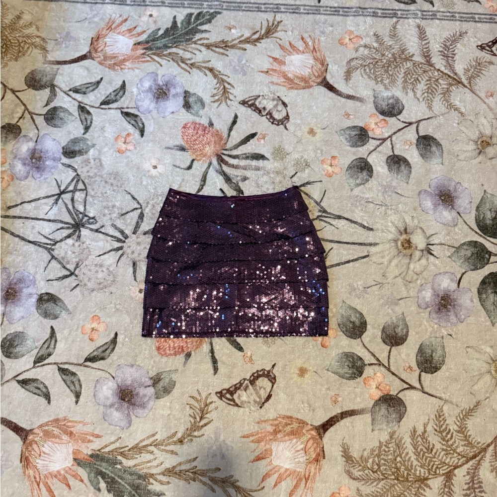 Y2K Forever 21 Sequin Purple Mini Skirt